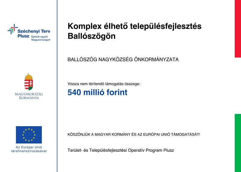Komplex élhető településfejlesztés Ballószögön