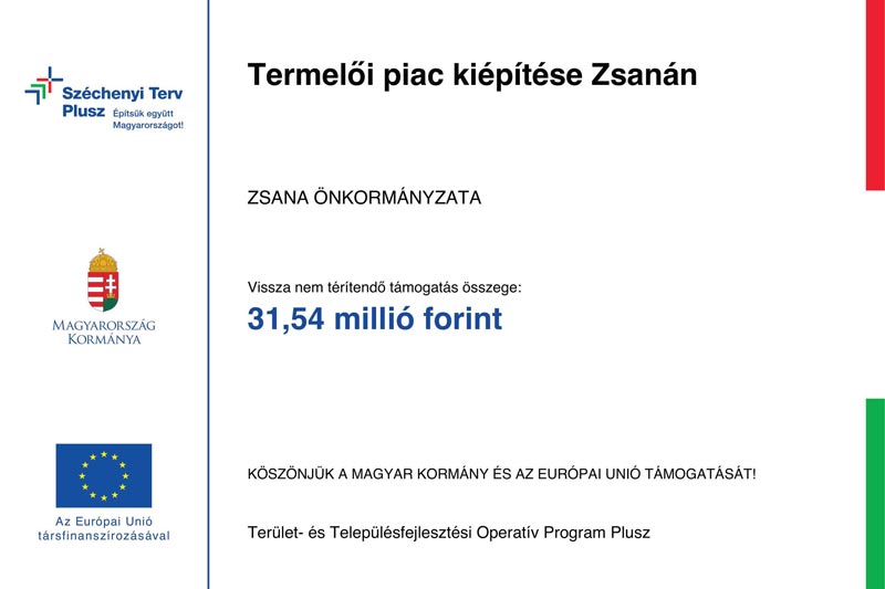 Termelői piac kiépítése Zsanán