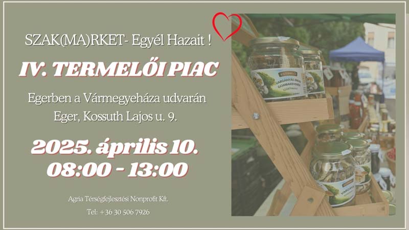 Ismét Termelői Piac 2025. április 10-én!