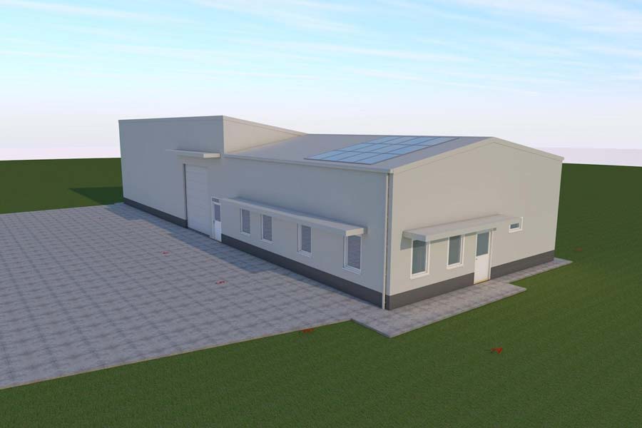 Elkészült a könnyűszerkezetes csarnok látványterve